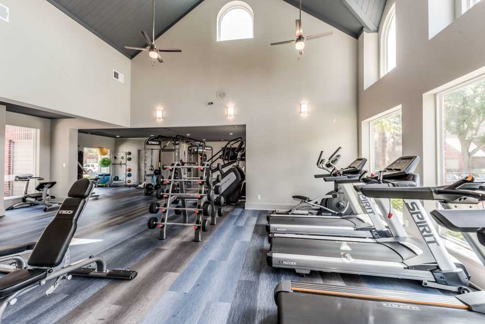 Community gym at The Haven On Buoy in Webster, Texas