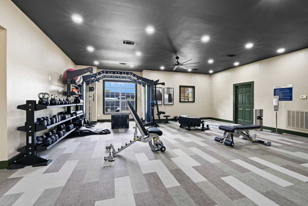 Spacious fitness center at Vineyards in Katy,Texas