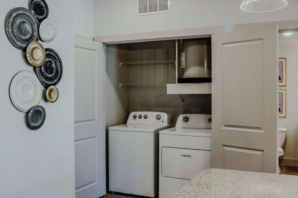 In unit washer & dryer at The Heyward Apartments in Corinth, TX