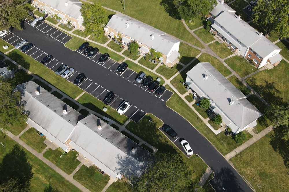 Aerial view of the community at Central Park in Park Forest, Illinois