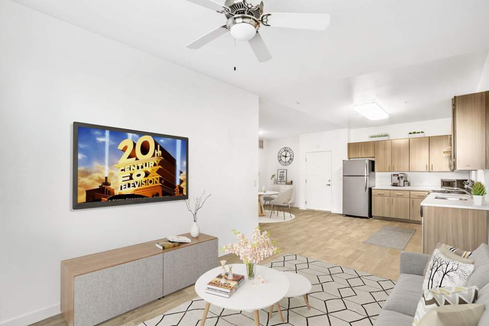 living room with television at Harmony in Las Vegas, Nevada 