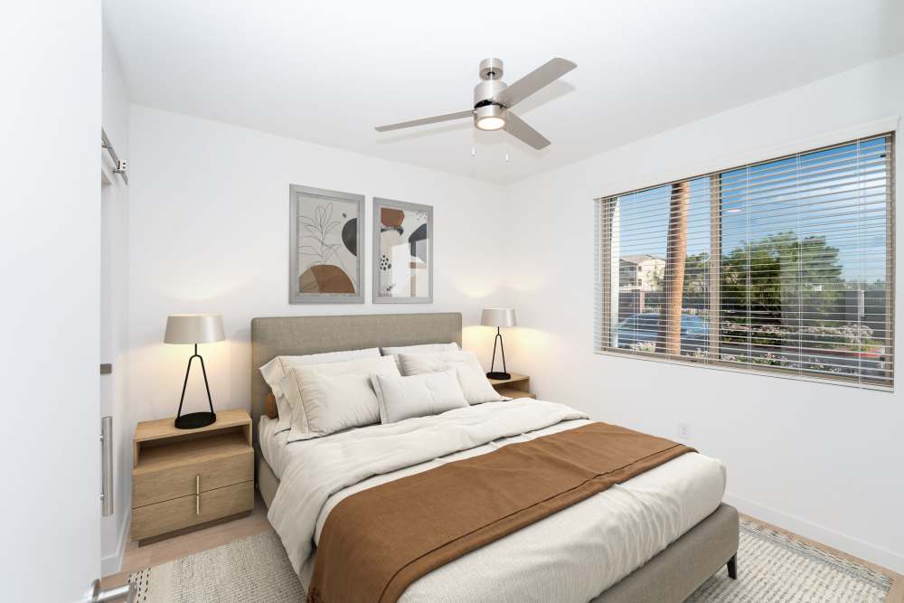 Bedroom with window at Heirloom at Pebble in Las Vegas, Nevada