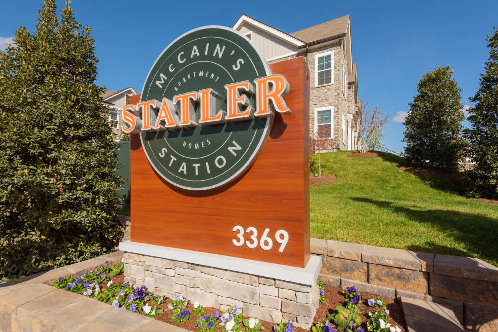 Sign board at Statler McCain's Station in Gallatin, Tennessee