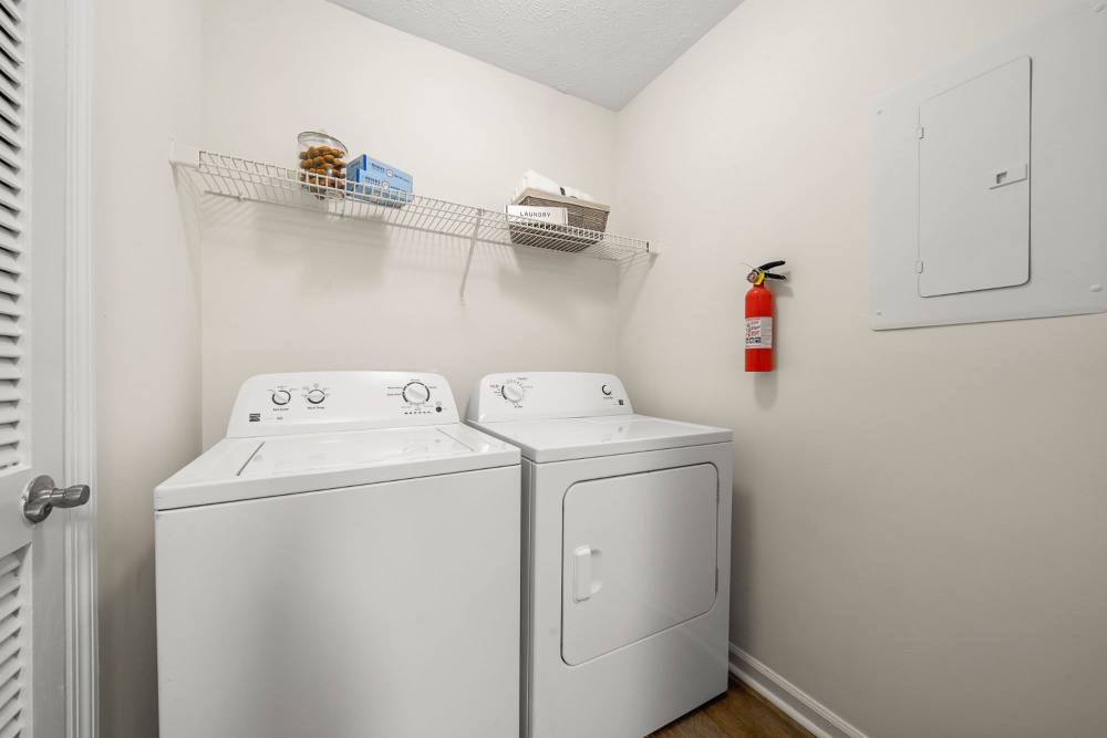 Laundry area at Perry Street Lofts in Petersburg, Virginia