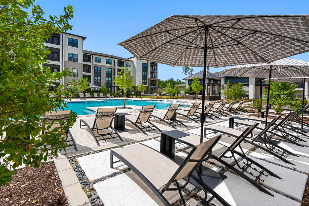 Pool Side of Westport Lofts in Belville, North Carolina
