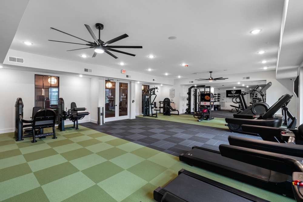 Modern Fitness Gym Equipment at Westport Lofts in Belville, North Carolina