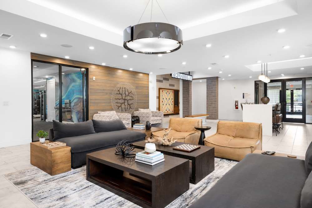 Clubhouse Seating Area at SoBA Apartments in Jacksonville, Florida