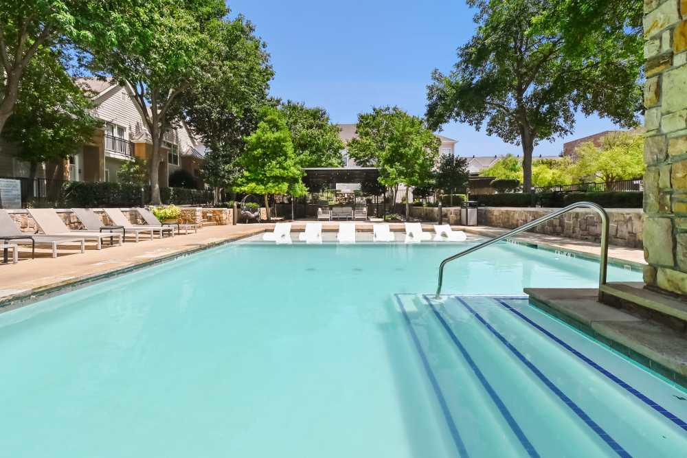 Resort-style pool at Flatiron District at Austin Ranch
