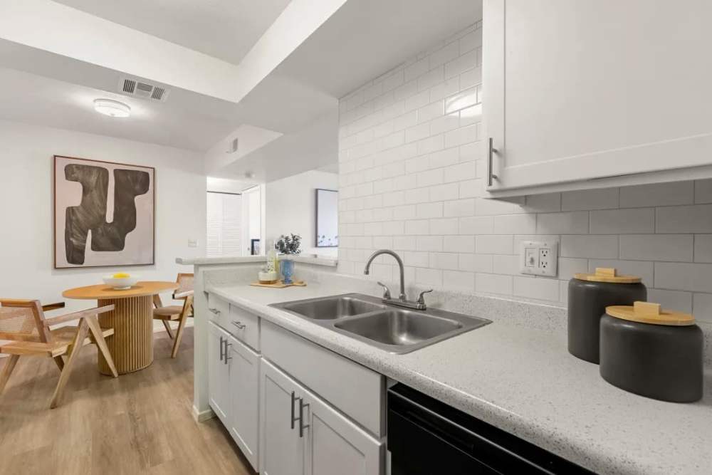 Kitchen with double-sink at Park Lane Commons in Chandler, Arizona
