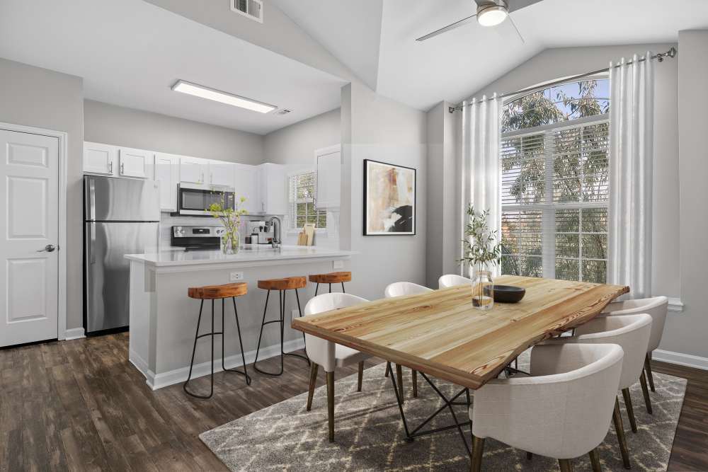 Beautiful, gourmet kitchen in a model home at Isabella Apartment Homes in Greenwood Village, Colorado