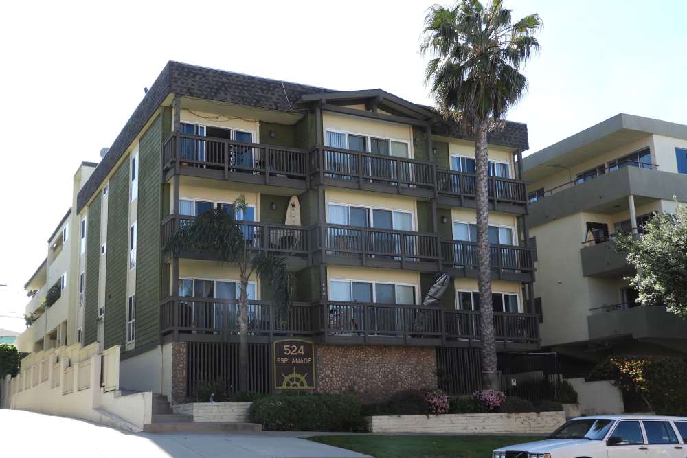 Community building exterior view at Esplanade in Redondo Beach, California 