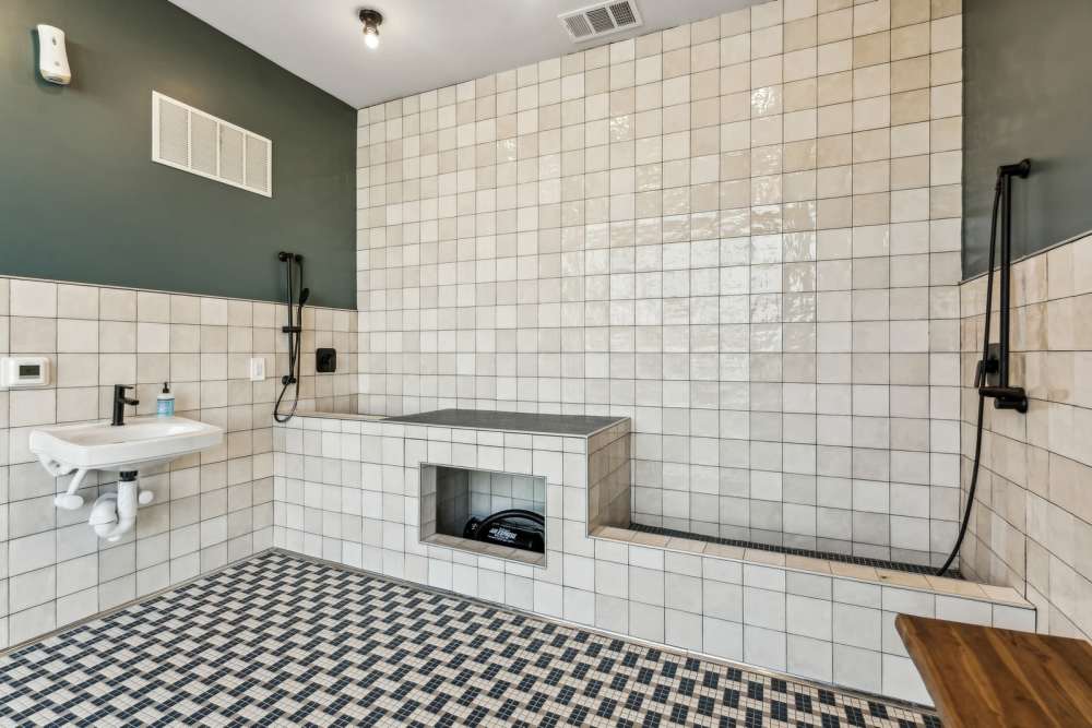 Bathroom of a community clubhouse at The Springs at Georgetown in Georgetown, Texas