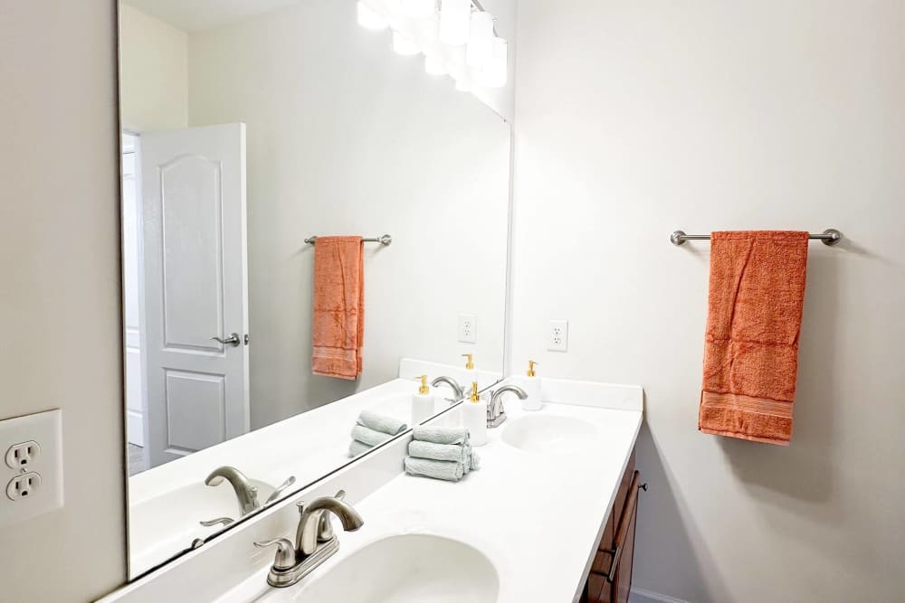 Apartment bathroom with bright interiors at Windsor Upon Stonecrest in Burlington,North Carolina