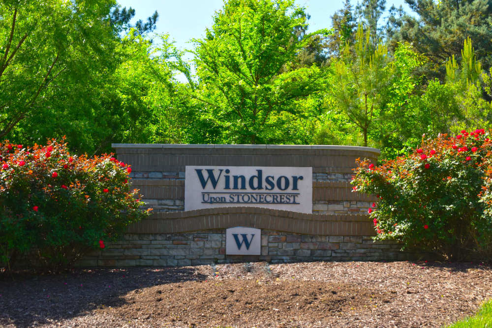 Property signage at Windsor Upon Stonecrest in Burlington,North Carolina