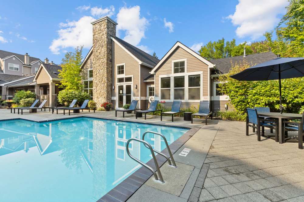 Swimming pool at HighGrove Apartments in Everett, Washington