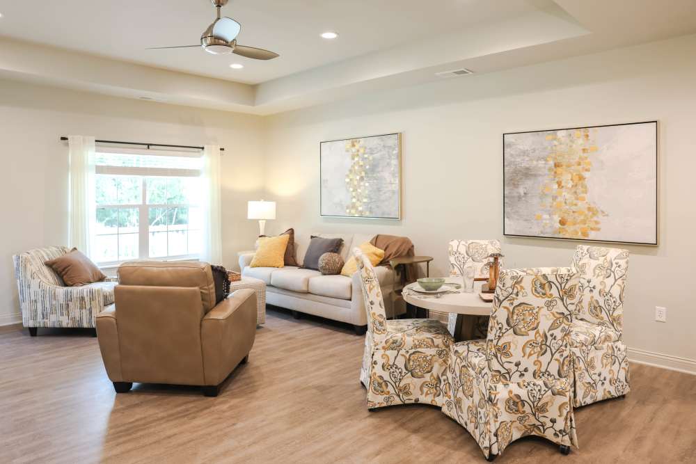 Living room in a senior home at Legacy Living Defiance in Defiance, Ohio