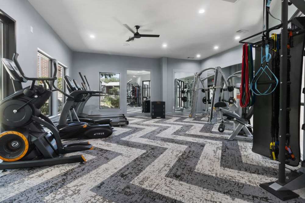Spacious gym with wide range of equipment at Charleston in San Antonio,Texas