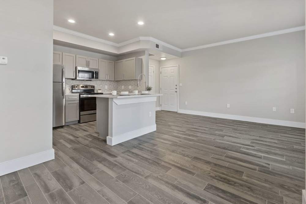 Unfurnished apartment living room at Charleston in San Antonio,Texas