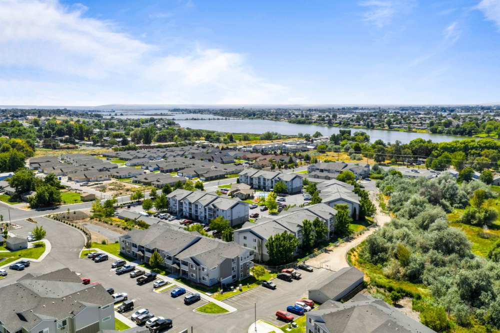 Heron Creek Drone Shot Buildings 4  Photo Gallery | Heron Creek Apartments in Moses Lake, Washington