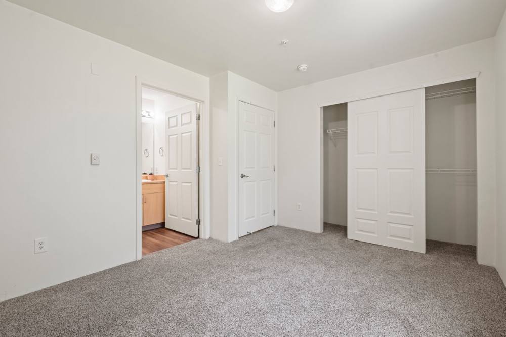 Heron Creek 3x2 Primary Bedroom & Closet Photo Gallery | Heron Creek Apartments in Moses Lake, Washington