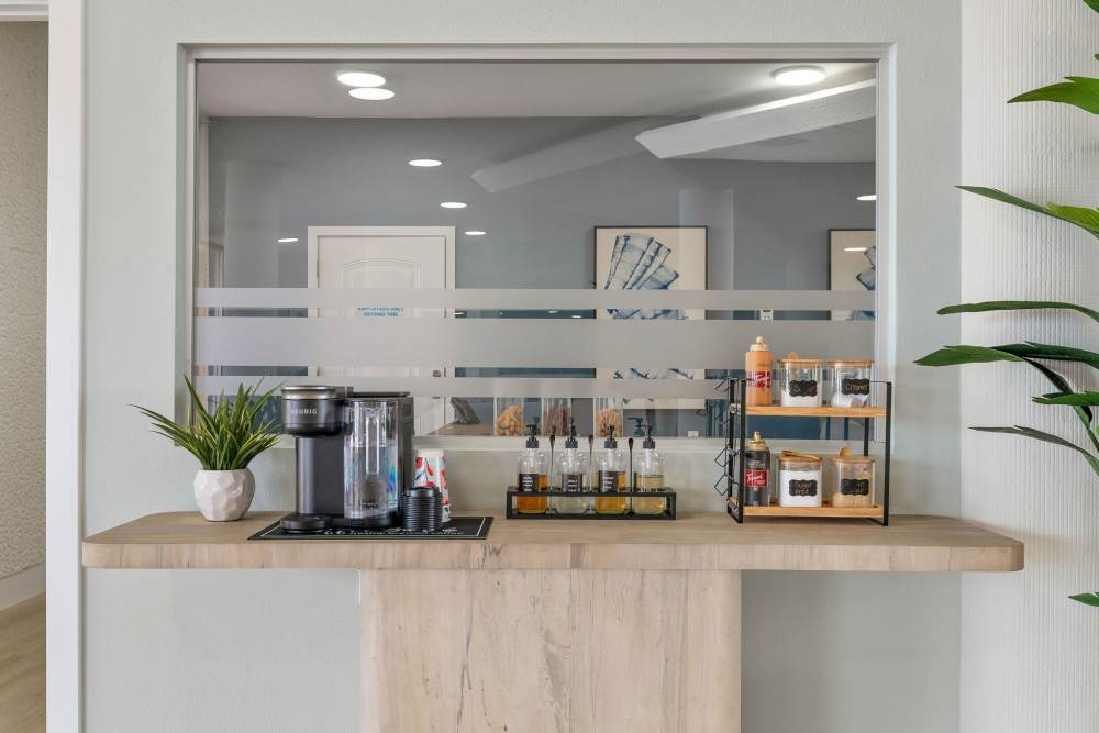 Coffee Area at Waters Pointe in South Pasadena, Florida