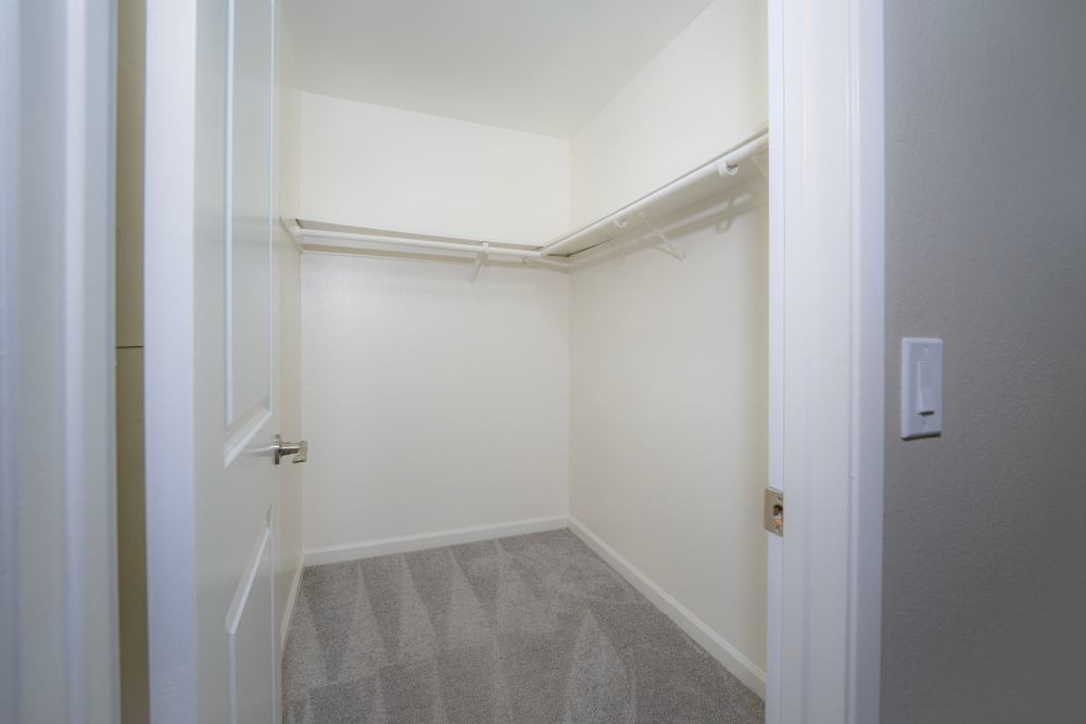 Walk in closet at Casanova at Monterey Bay in Monterey, California