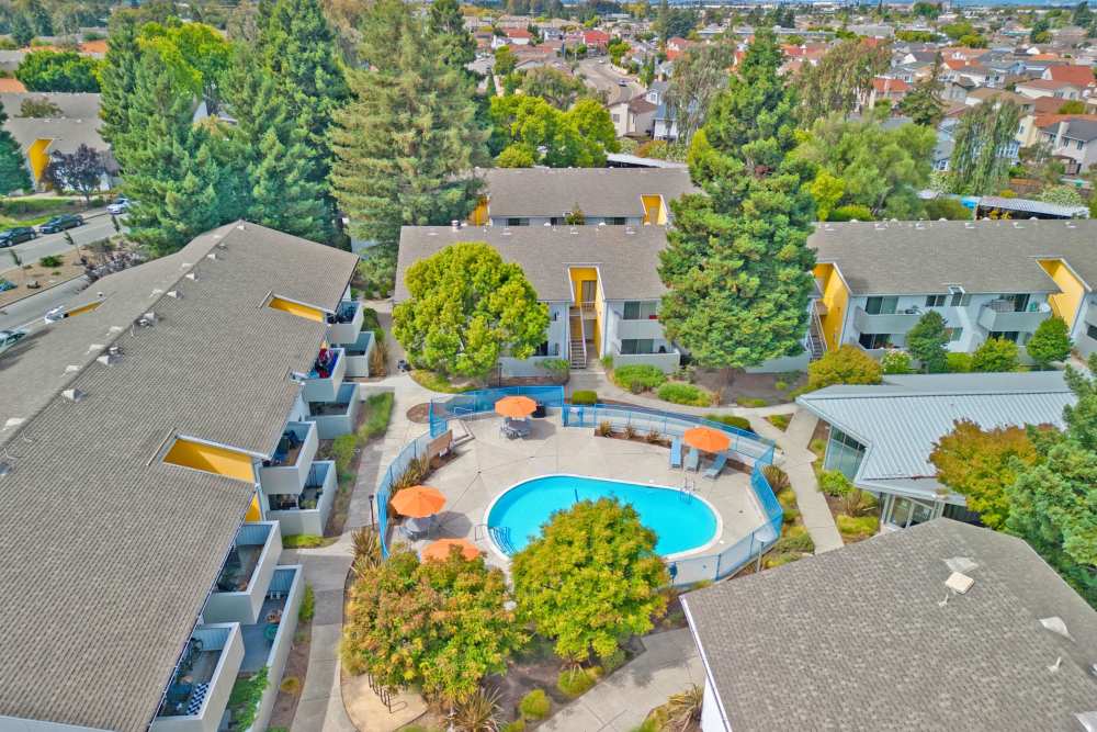 Aerial view of Lakeside Village in San Leandro, California