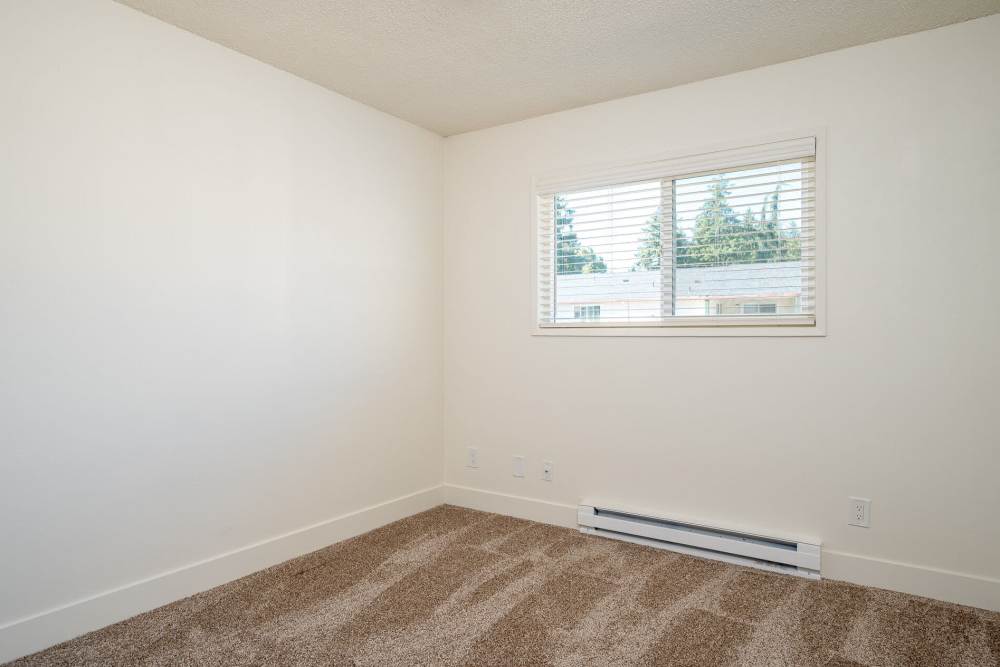 Spacious bedroom area at Firwood Station in Portland, Oregon