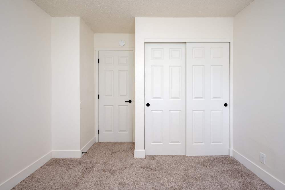Spacious bedroom area at Firwood Station in Portland, Oregon