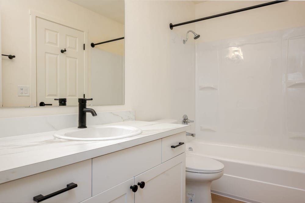 Spacious bathroom at Firwood Station in Portland, Oregon