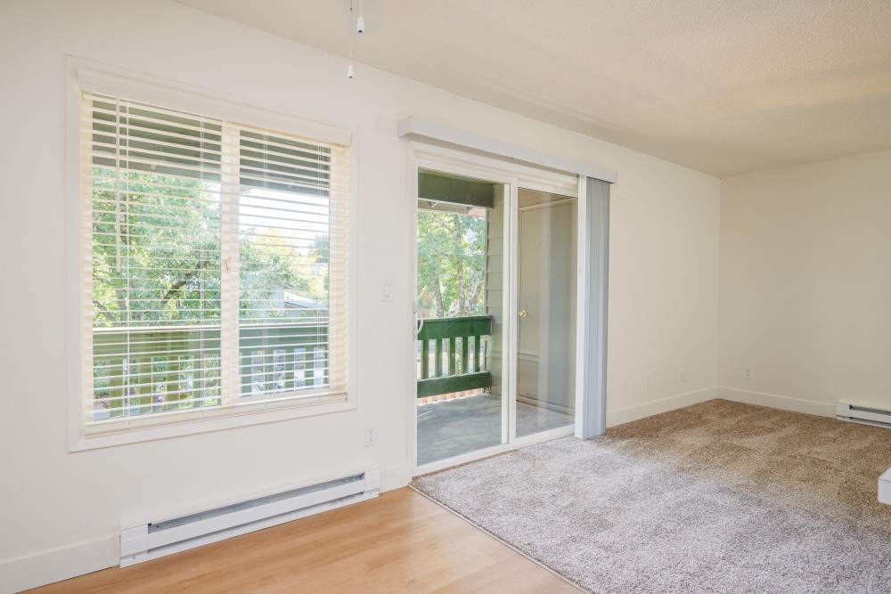 Spacious living room area at Firwood Station in Portland, Oregon