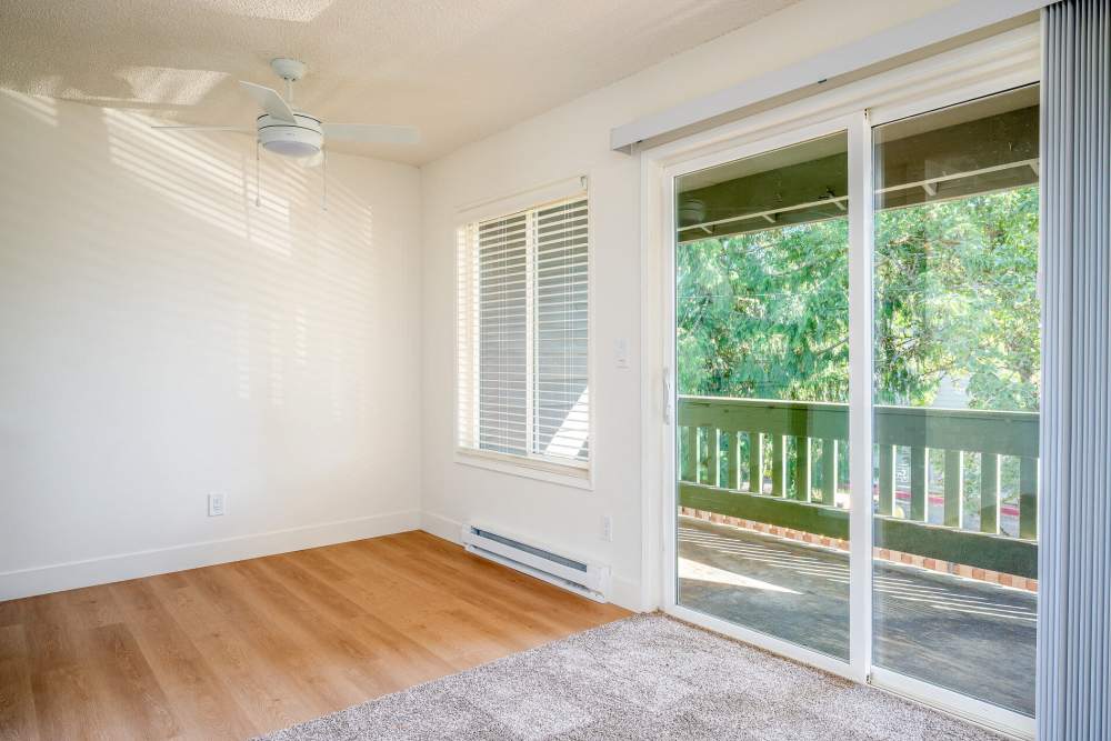 Spacious living room area at Firwood Station in Portland, Oregon