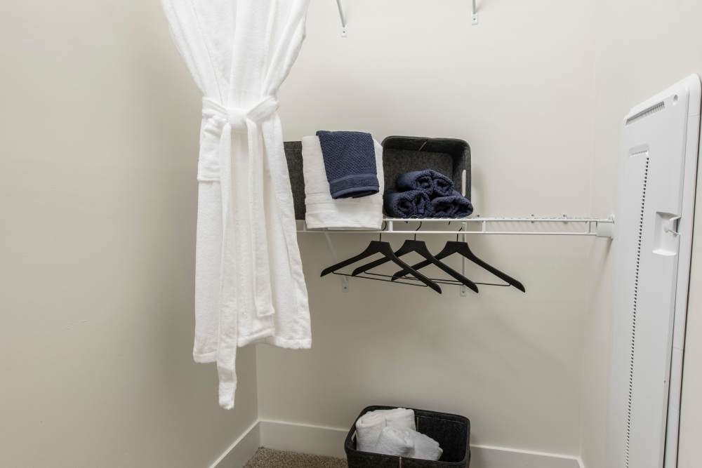 Walk-in-closet at South City Apartments in Summerville, South Carolina
