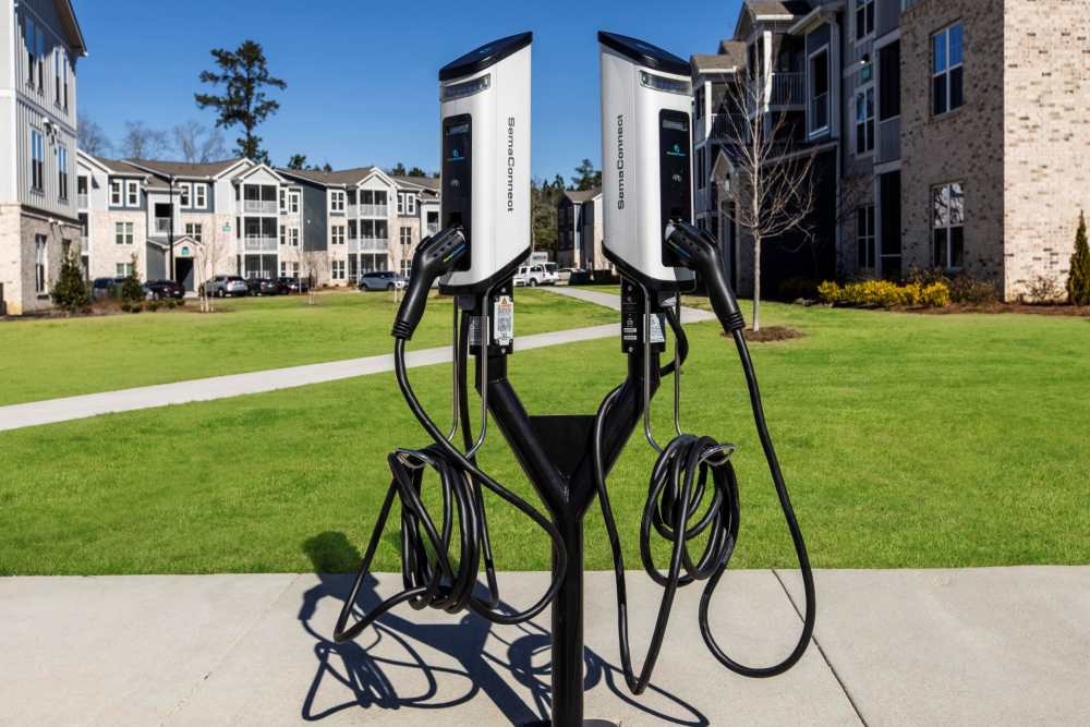 Electric car parking  charging station at South City Apartments in Summerville, South Carolina
