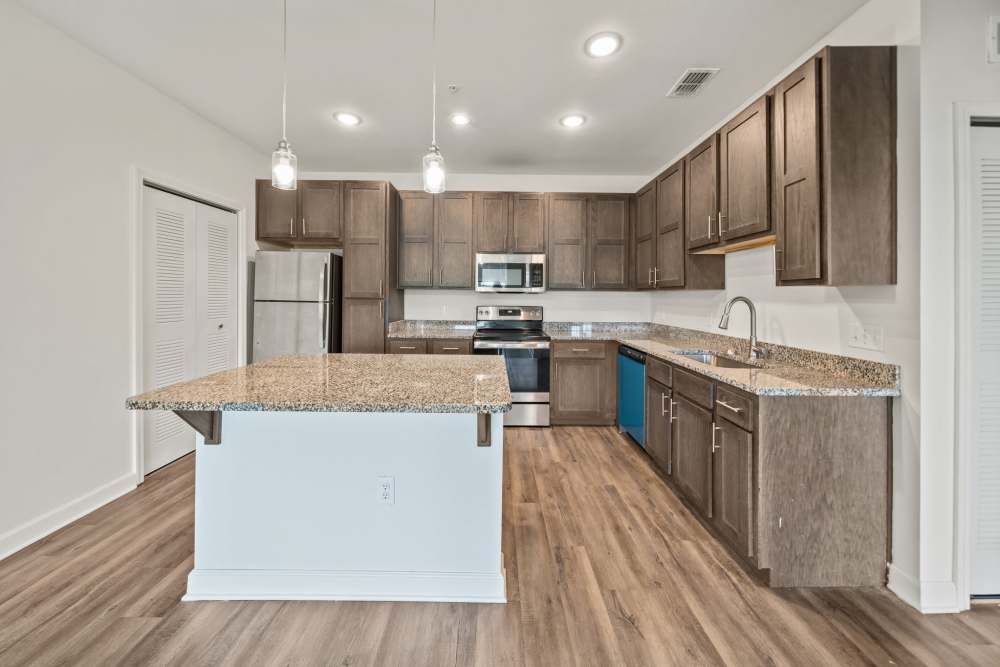 Island kitchen with premium feel at The Park at Massalina in Panama City,Florida