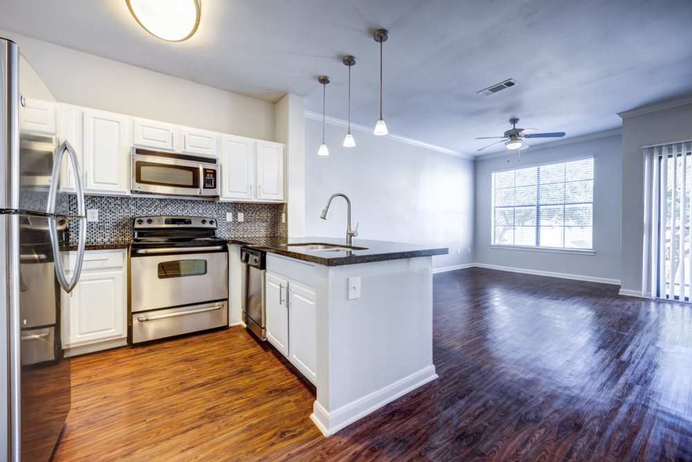 Fully-equipped kitchens at The Quarry Townhomes in San Antonio, Texas