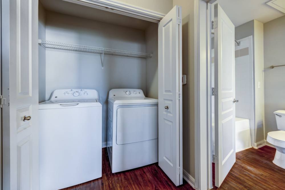 Washer and dryer at The Quarry Townhomes in San Antonio, Texas