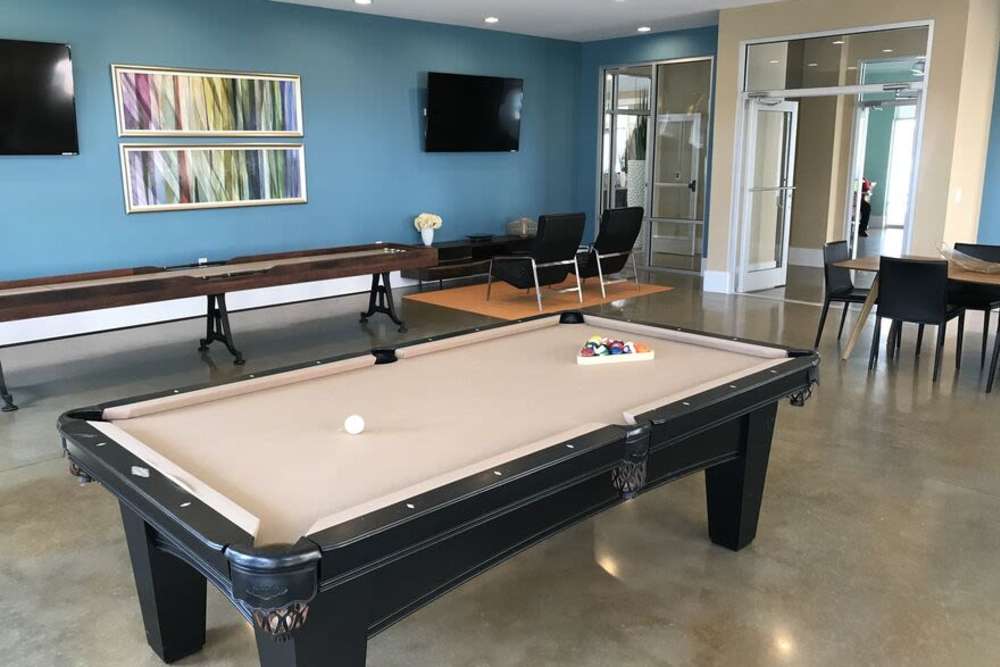 Billiards table in the clubhouse at Keystone At Mebane Oaks in Mebane, North Carolina