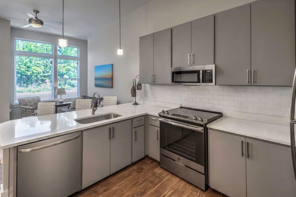 Fully equipped kitchen at 300 Optimist Park in Charlotte, North Carolina