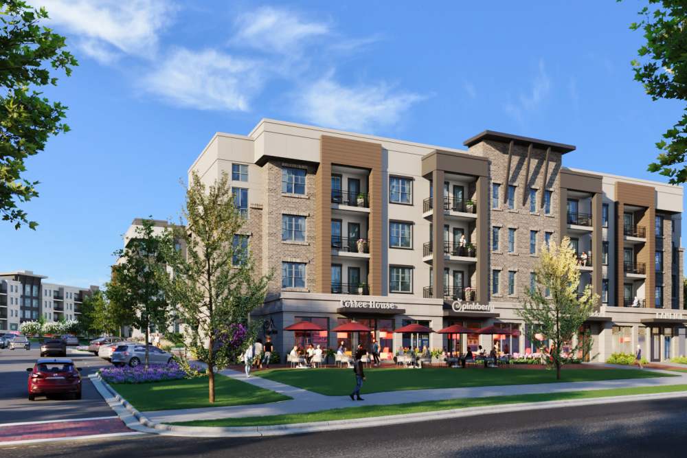 Building exterior at Main Street Vista in Holly Springs, North Carolina 