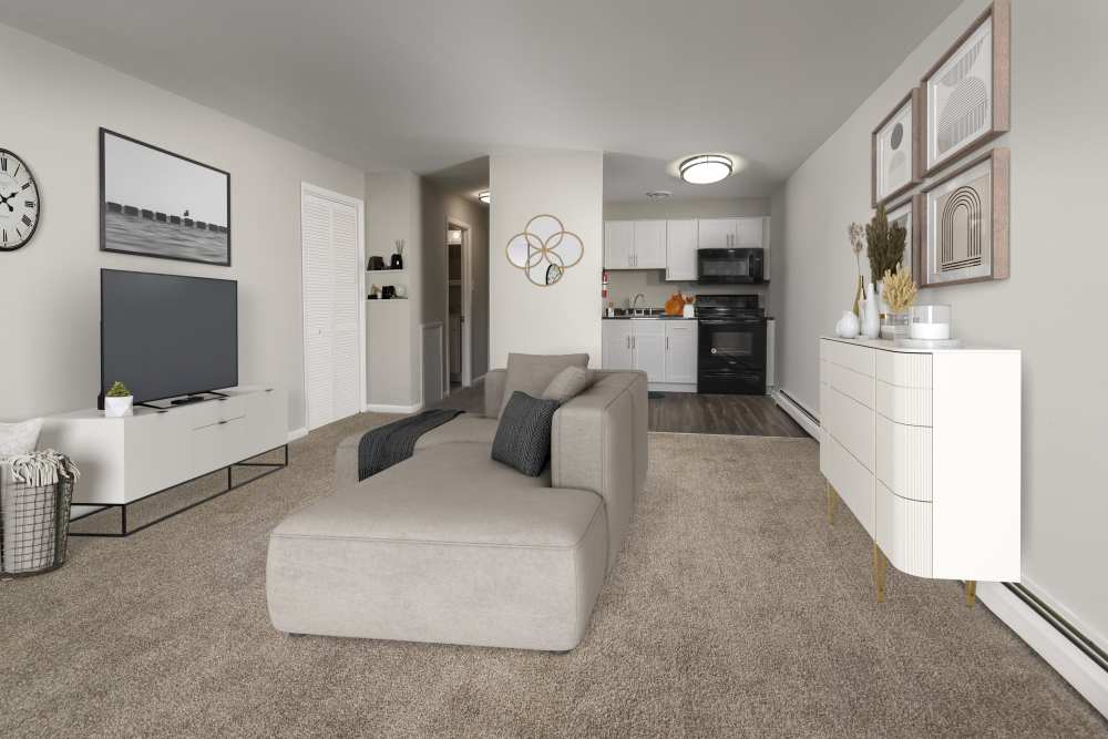 Living room at Aston Pointe Apartments in Aston, Pennsylvania