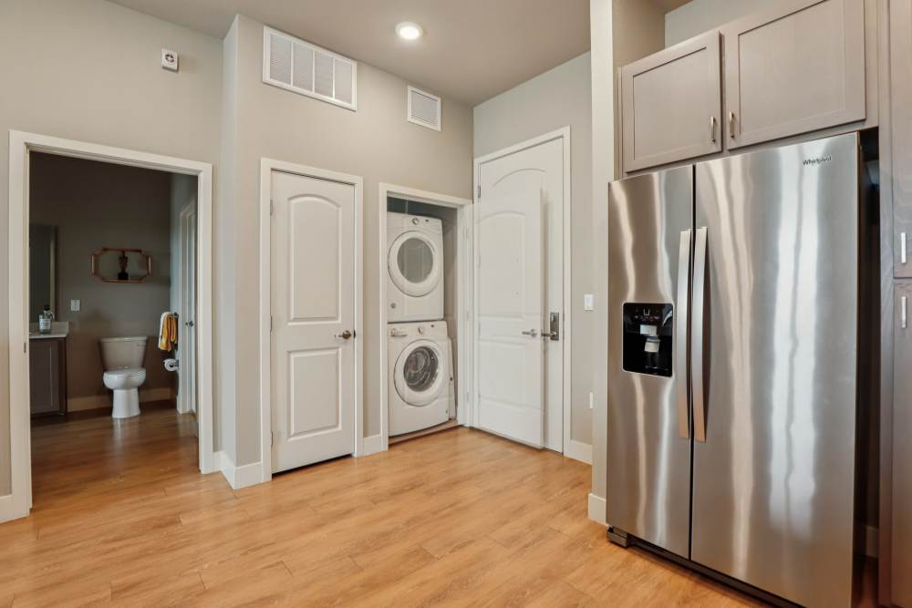 Washer and Dryer in kitchen in BDX at Capital Village