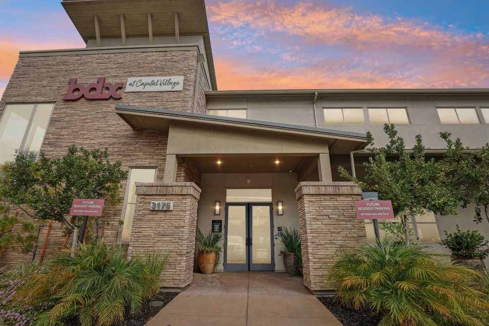 Welcome center at BDX at Capital Village in Rancho Cordova, California