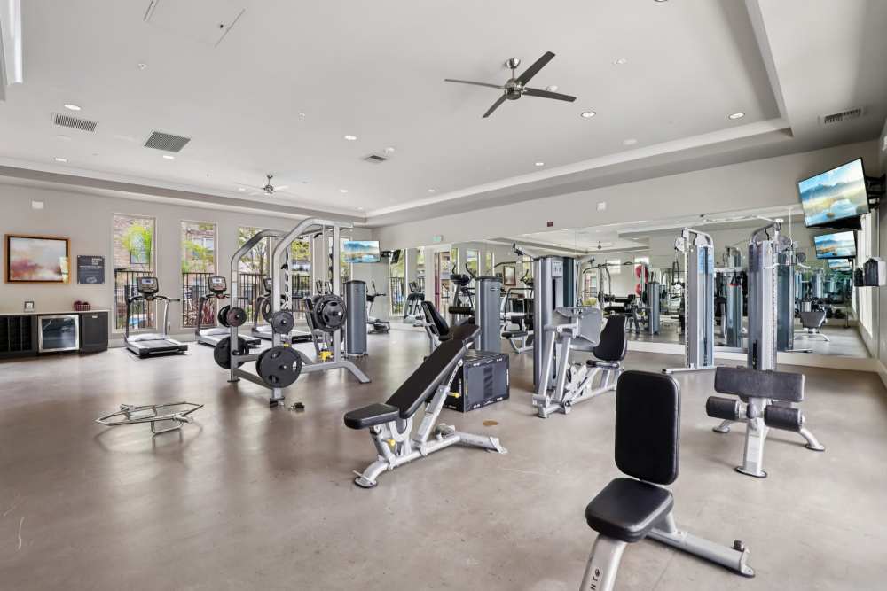 24-hour fitness center at BDX at Capital Village in Rancho Cordova, California