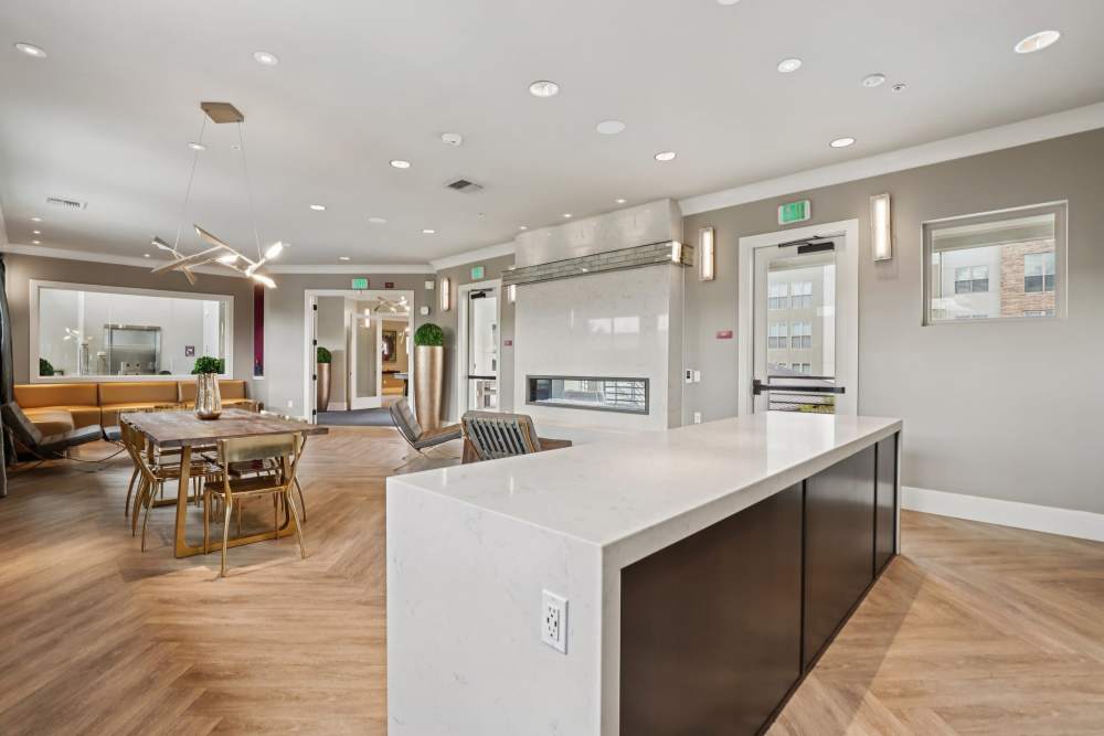 Community room at BDX at Capital Village in Rancho Cordova, California