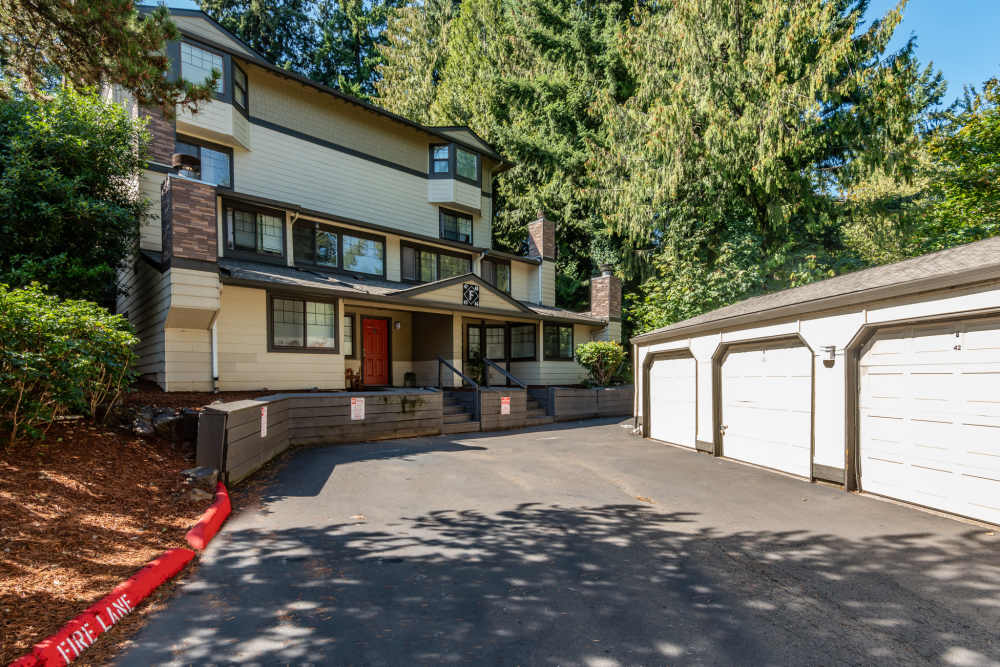 Apartment exterior at The Rosewood Apartments in Vancouver, Washington