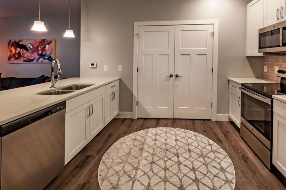 Kitchen at Flats at Stones Crossing in Greenwood, Indiana