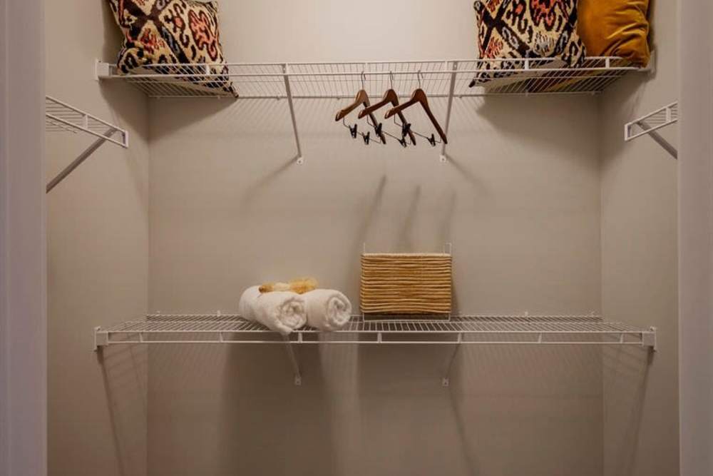 Closet at Flats at Stones Crossing in Greenwood, Indiana