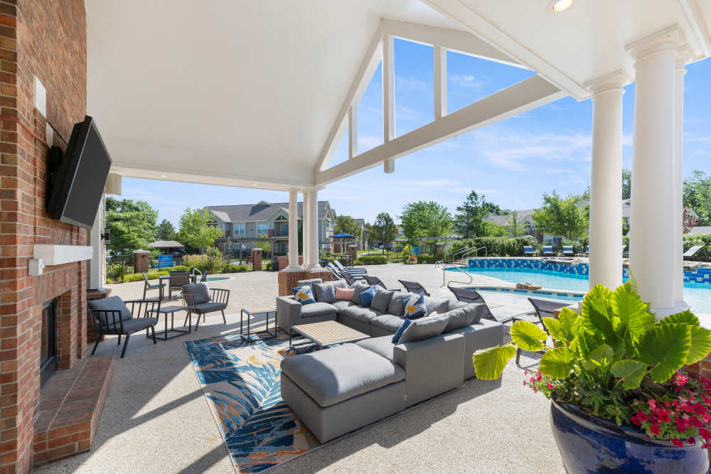 Pool patio at Eastland Trails in Independence, Missouri