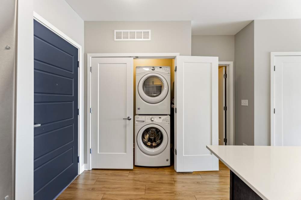 Washer and dryer at Maple and Main Apartments in Downers Grove, Illinois